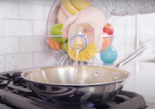 Take A Pan On The Burner With Vegetable Oil