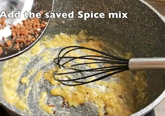 Cook the remaining spice mix