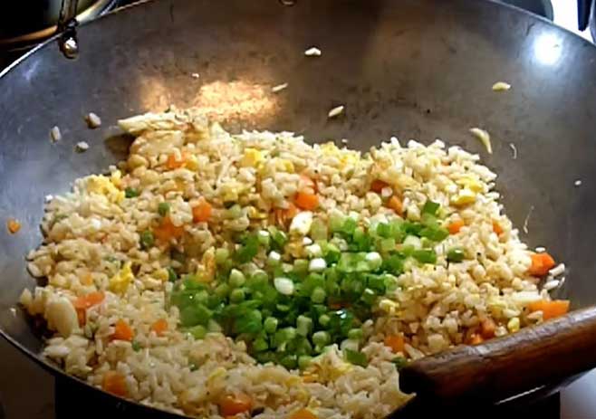 Add soya sauce and chopped Green Onions