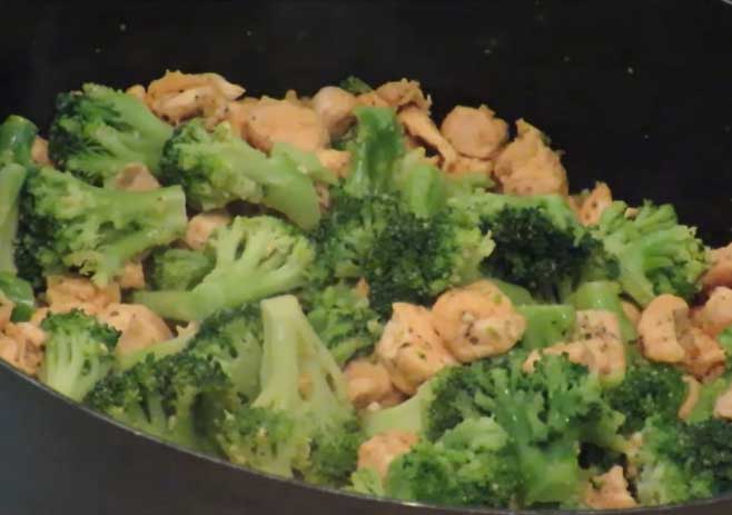 Add broccoli with chicken