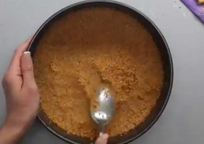 Bake the crushed cookies
