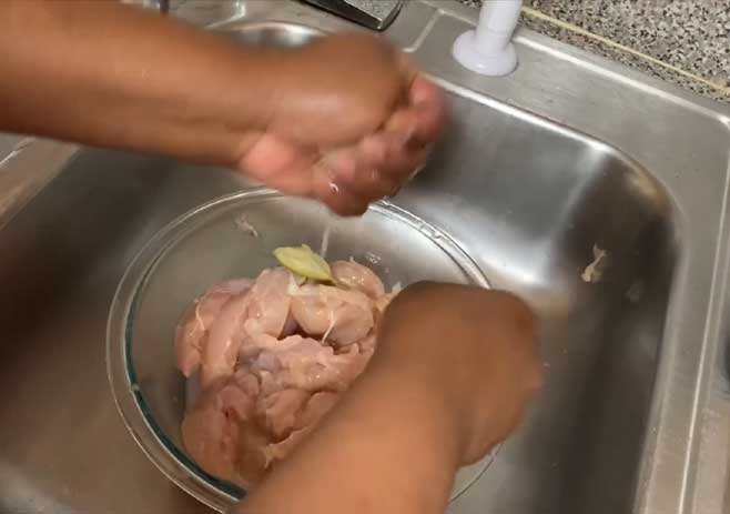 Clean the chicken breast