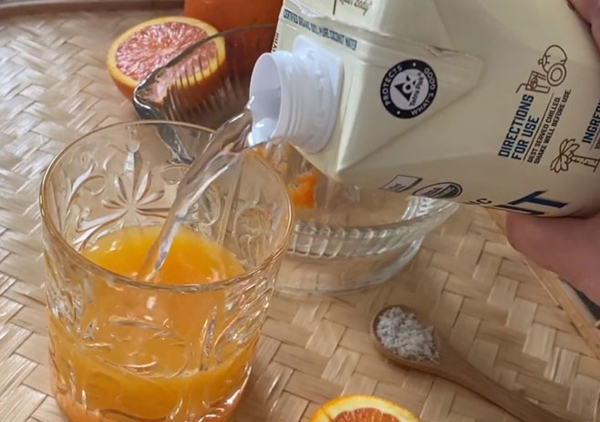 Add coconut water