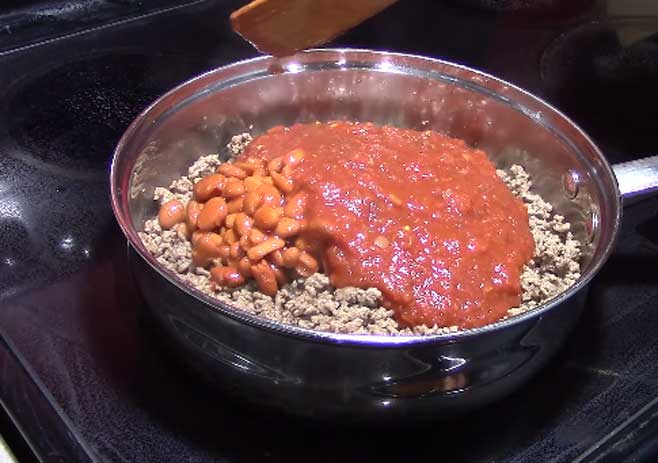 Combine enchilada sauce and other seasonings