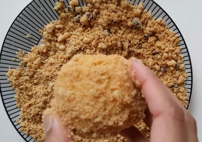 Dip it In Beaten Egg and coat with Breadcrumbs