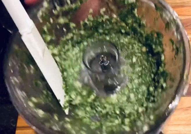 Make cilantro pesto