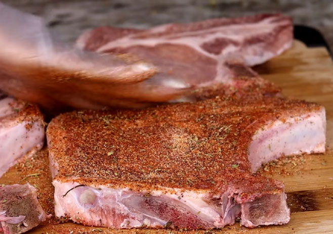 Season the pork chops