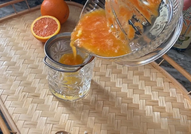 Strain out the pulp