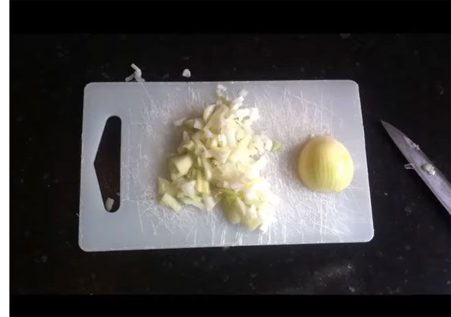 Chop the half onion