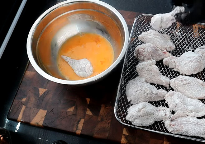 Coat The Chicken Wings In Mixed Flour
