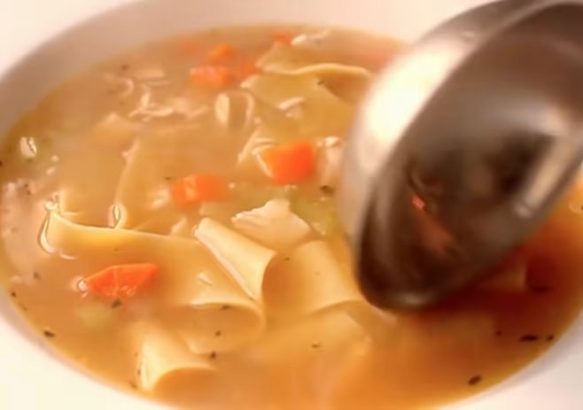 Serve the chicken noodle soup