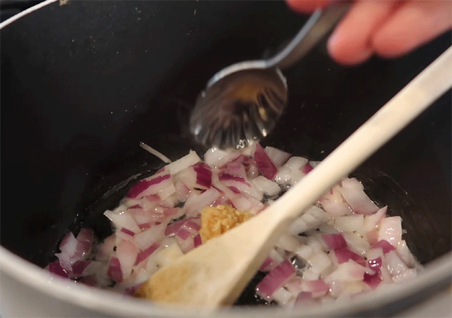 Add onion and garlic