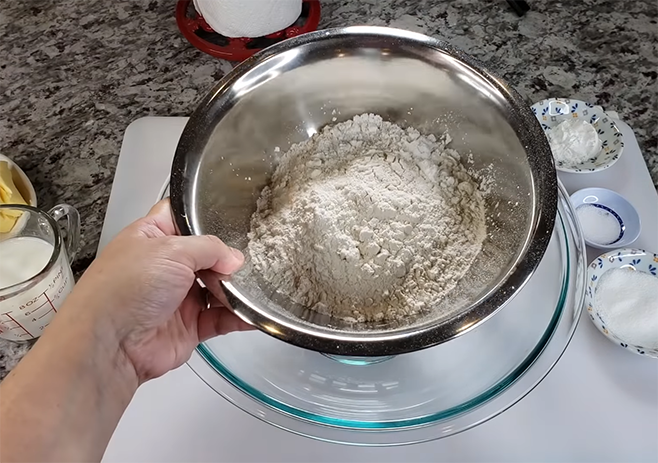Combine flour and cornstarch