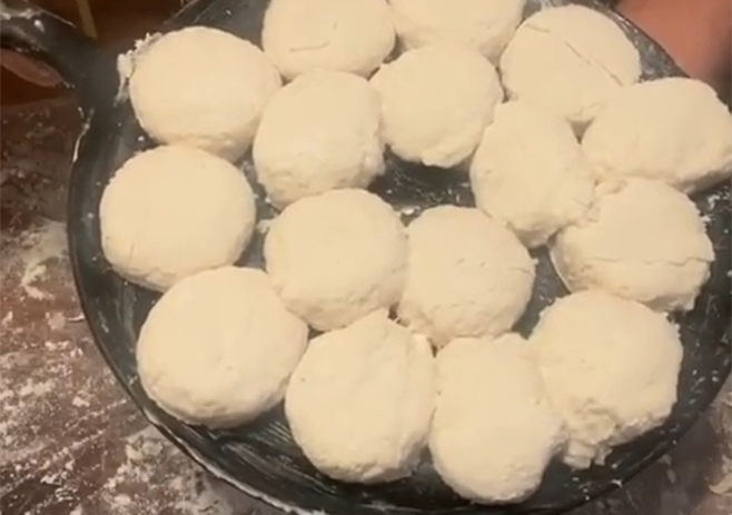 Cut the biscuit dough