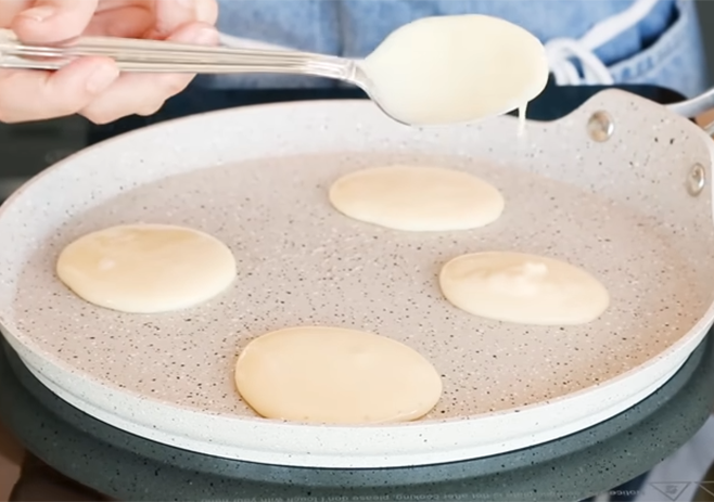 Pour the batter into the pan