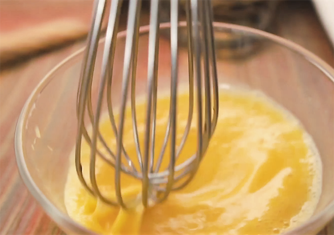 Whisk the eggs