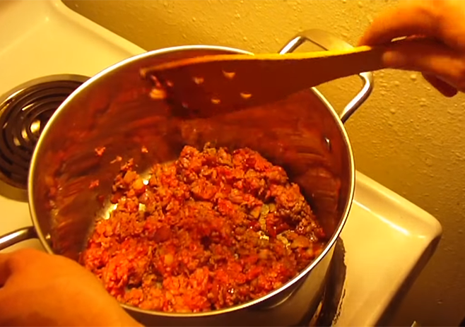 Cook the minced meat