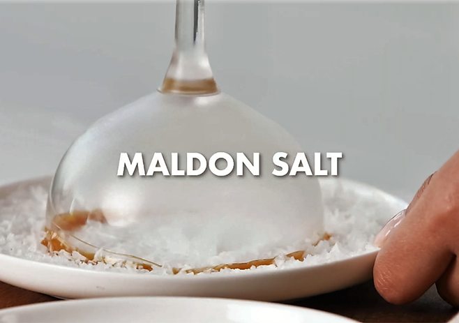 Dipping in Maldon salt