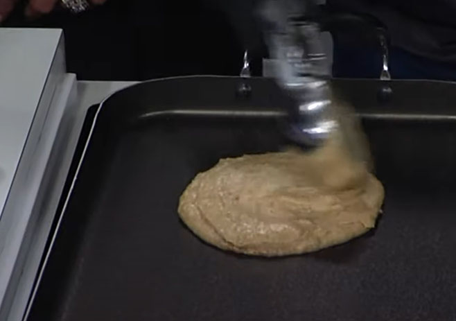 Pour the batter on griddle