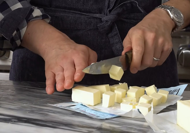 Cut the butter into small cubes