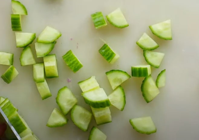 Cut the cucumber
