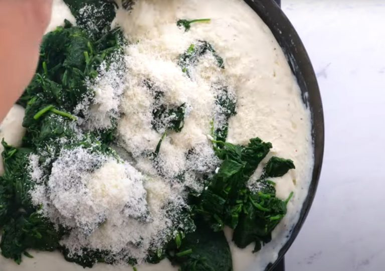 Add spinach and parmesan cheese