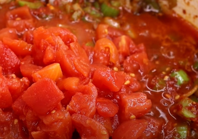 Add the diced tomatoes