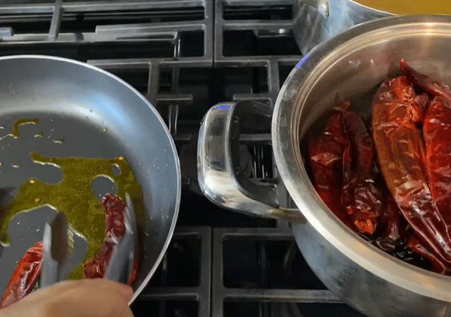 Submerge the Chilies into Hot Water
