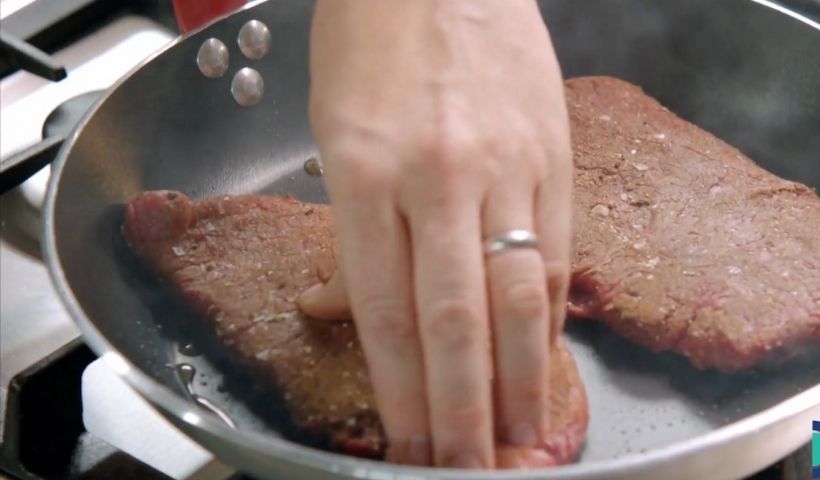 Cooking the steak