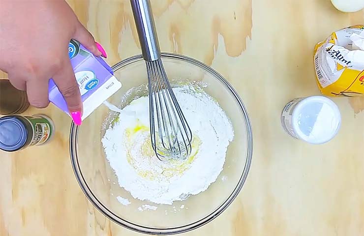 Add buttermilk and stir with a whisk