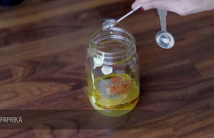 Continue adding more ingredients to the dressing