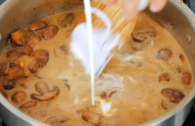 Step 9: Add marsala wine, chicken stock, and heavy cream