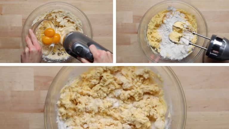 Combine and Mix Egg Yolks and flour