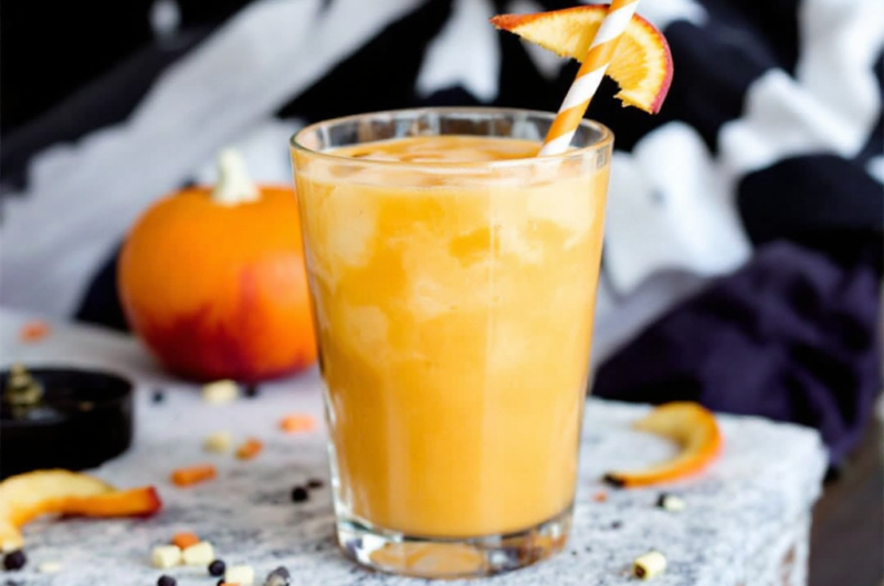 Orange Peach Halloween Smoothie: A Healthy Halloween Treat